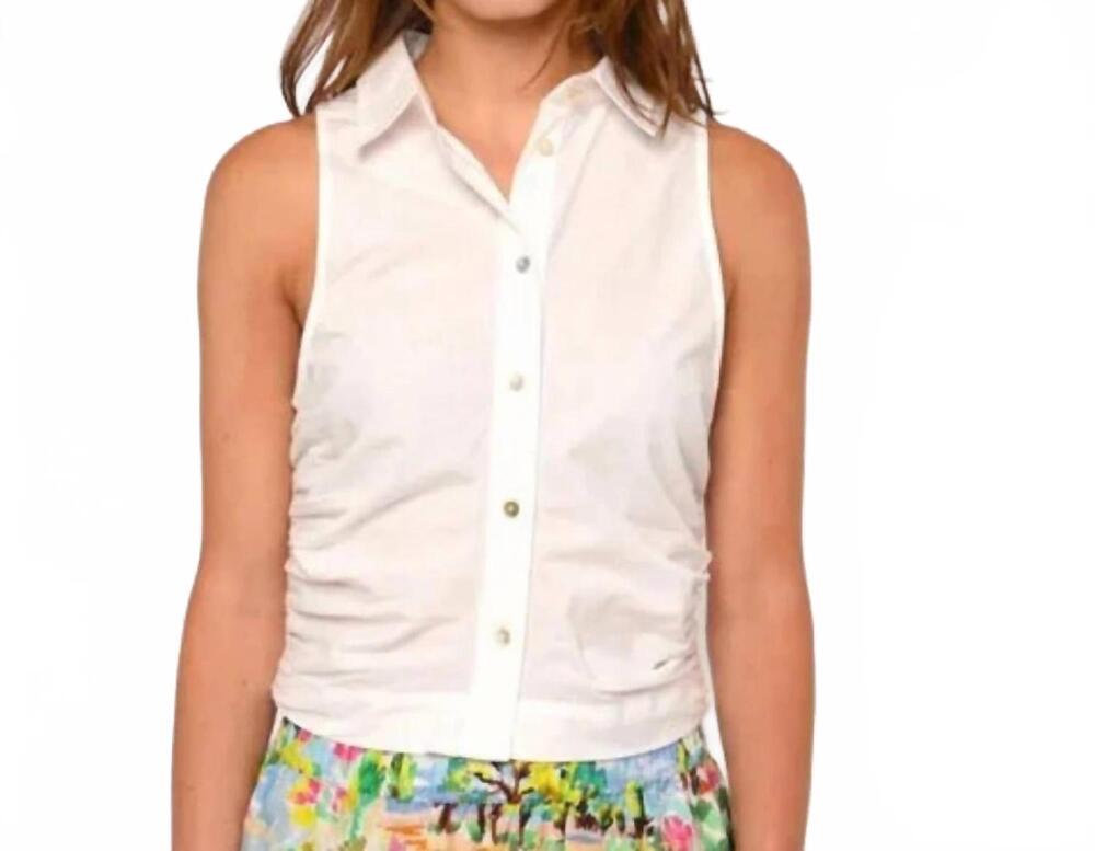 NEW LOVE THE LABEL sylvan button front tank top in bright white